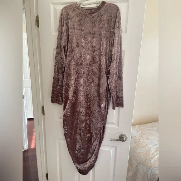 SHEIN | Dresses | Dusty Pink Velvet Material Shein Dress | Poshmark